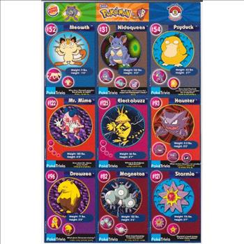 1999 Pokemon Master Trainer Collector Set 9 Card Uncut Sheet #2
