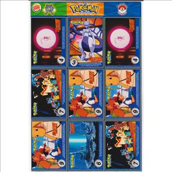 1999 Pokemon Master Trainer Collector Set 9 Card Uncut Sheet #2