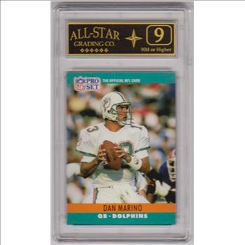 Graded 9 - Dan Marino 1990 Pro Set #181 Card