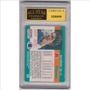 Graded 9 - Dan Marino 1990 Pro Set #181 Card
