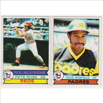 1979 Topps Pete Rose #650 + Dave Winfield #30 Card Pair