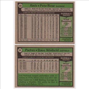 1979 Topps Pete Rose #650 + Dave Winfield #30 Card Pair