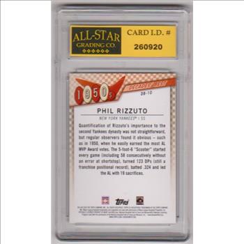 Graded 10 - Phil Rizzuto 2020 Topps Decades' Best #DB-10 Insert Card