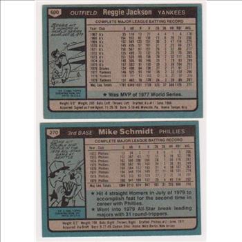 1980 Topps Reggie Jackson #600 + Mike Schmidt #270 Card Pair