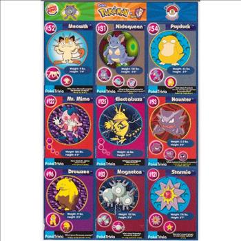 1999 Pokemon Master Trainer Collector Set 9 Card Uncut Sheet #2