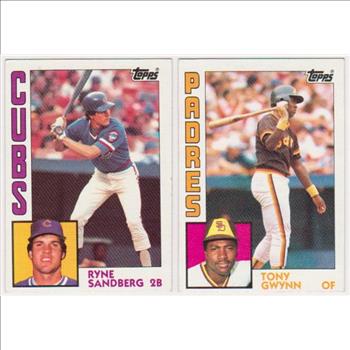 1984 Topps Ryne Sandberg #596 + Tony Gwynn #251 Card Pair