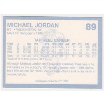 Michael Jordan 1990 North Carolina #89 College Card