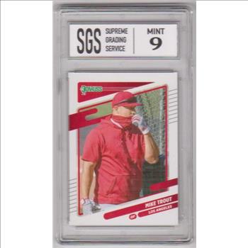 Graded Mint 9 - Mike Trout 2021 Donruss #170 Card