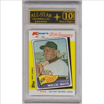 Graded 10 - Willie Mays 1982 Topps KMart 20th Anniversary #8 Card