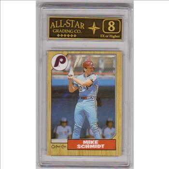 Graded 8 - Mike Schmidt 1987 O-Pee-Chee #396 Card
