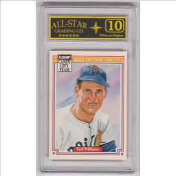 Graded 10 - Ted Williams 1987 Leaf Candy City Team Hall Of Fame Greats #H5 Card