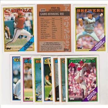 ERROR LOT - 10 Assorted 1988 Topps Baseball Wrong Back Errors w/ Jack Clark + More