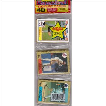 1987 Topps Baseball 49 Card Rack Pack w/ Roger Clemens On Front