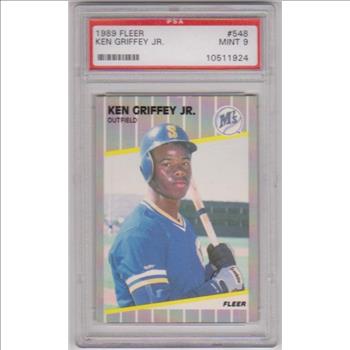 Rookie Graded PSA Mint 9 - Ken Griffey, Jr. 1989 Fleer #548 Card