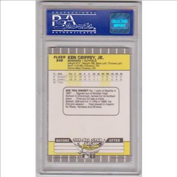 Rookie Graded PSA Mint 9 - Ken Griffey, Jr. 1989 Fleer #548 Card