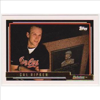 1992 Topps Gold Pre-Production Cal Ripken, Jr. #40 Sample Card ...