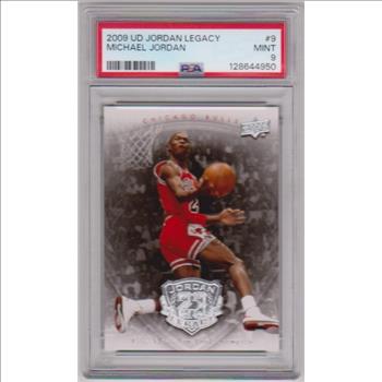 Graded PSA Mint 9 - Michael Jordan 2009-10 Upper Deck Jordan Legacy #9 Card