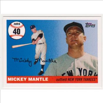 Mickey Mantle '55 Topps Style HR #40 2006 Topps #MHR40 Insert Card