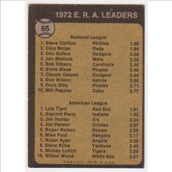 1973 Topps Steve Carlton + Luis Tiant #65 Card 