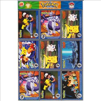 1999 Pokemon Master Trainer Collector Set Uncut 9 Card Sheet #9 w/ Poliwhirl + More