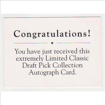 Signed - Pat Falloon 1991 Classic Draft Picks Certified Autographed Rookie Card #987/1100