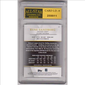 Graded 10 - Ryne Sandberg 2018 Topps Gold Label #30 Card