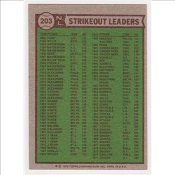 1976 Topps Tom Seaver/John Montefusco/Andy Messersmith #203 Baseball Card