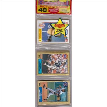 1987 Topps Baseball 49 Card Rack Pack w/ Fernando Valenzuela On Front