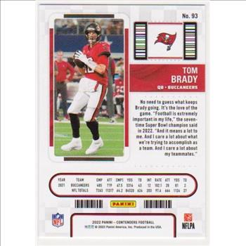 Tom Brady 2022 Panini Contenders #93 Card