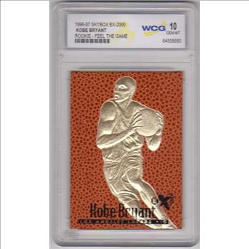 Rookie Graded Gem Mint 10 - Kobe Bryant 1996-97 Skybox EX-2000 23 Kt Gold Card