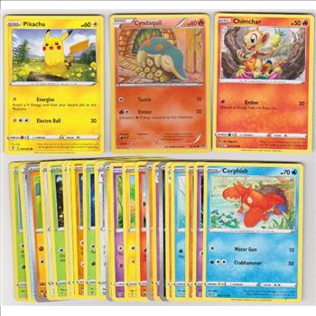 25 Different Pokemon Trading Cards w/ Pikachu + More
