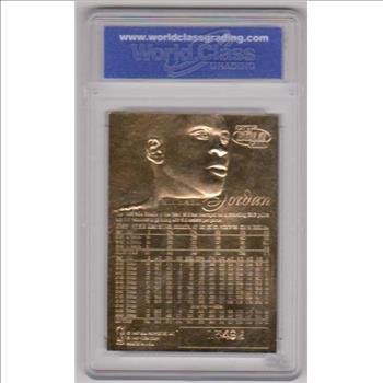 Graded Gem Mint 10 - Michael Jordan 1996-97 Fleer Flair Showcase 23 Kt Gold Card