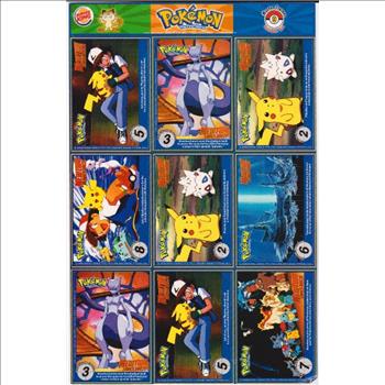 1999 Pokemon Master Trainer Collector Set Uncut 9 Card Sheet #9 w/ Poliwhirl + More