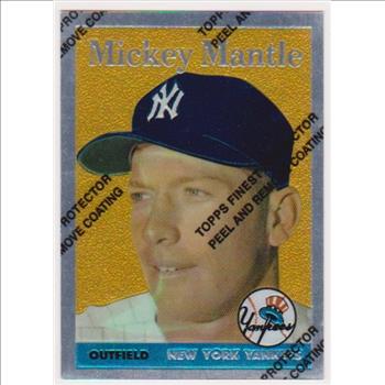 Mickey Mantle 1958 Topps Finest #150 Commemorative Card - 1996 Topps #8 of 19 Insert Card