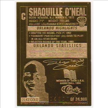23 kt Gold - Shaquille O'Neal 1994 Classic Gold Card (1/24,900)