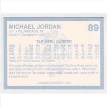 Michael Jordan 1990 North Carolina #89 College Card