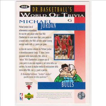 MICHAEL JORDAN Gold Signature - 1994-95 Collectors Choice International #402 - Tough To Pull Insert Card