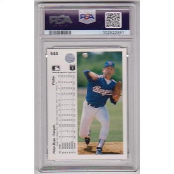 Graded PSA Mint 9 - Nolan Ryan 1990 Upper Deck #544 Card