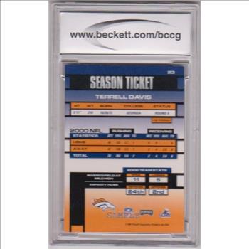 Graded BCCG 10 - Terrell Davis 2001 Playoff Contenders Samples #23 Card