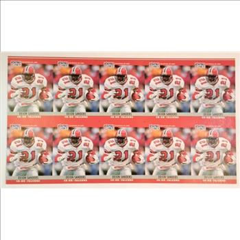 Uncut Sheet - 1990 Pro Set Deion Sanders #36 Ten Card Sheet