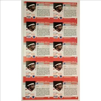 Uncut Sheet - 1990 Pro Set Deion Sanders #36 Ten Card Sheet