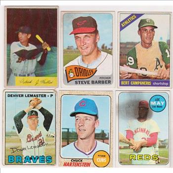 6 Different 1950's/1960's Topps/Bowman Baseball Cards w/ Bert Campaneris + More