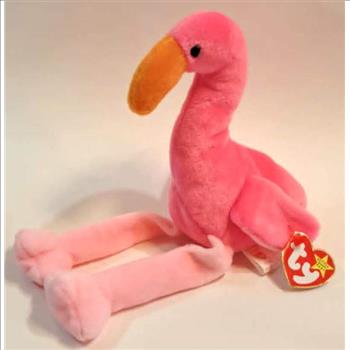 1995 Ty Beanie Baby PINKY THE FLAMINGO - With Original Tags