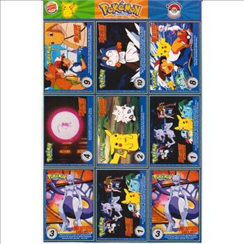 1999 Pokemon Master Trainer Collector Set Uncut 9 Card Uncut #13 Sheet w/ Pikachu + More