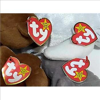 4 Different Ty Beanie Babies - 1993-1999 - w/ Teddy The Bear + More