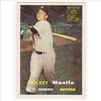 Mickey Mantle 1957 Topps #95 Commemorative Card - 1996 Topps #7 of 19 Insert Card