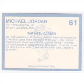 Michael Jordan 1990 North Carolina #61 College Card