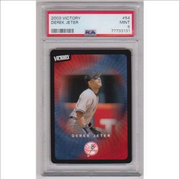 Graded PSA Mint 9 - Derek Jeter 2003 Upper Deck Victory #54 Card