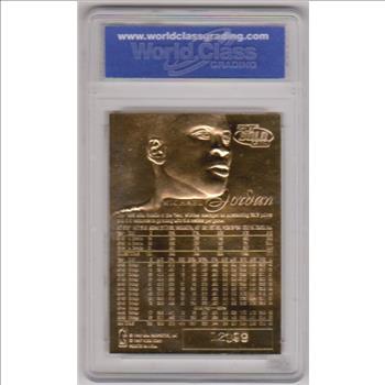 Graded Gem Mint 10 - Michael Jordan 1996-97 Fleer Flair Showcase 23 Kt Gold Card