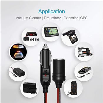 12V Cigarette Lighter Extension Cord (6 ft)